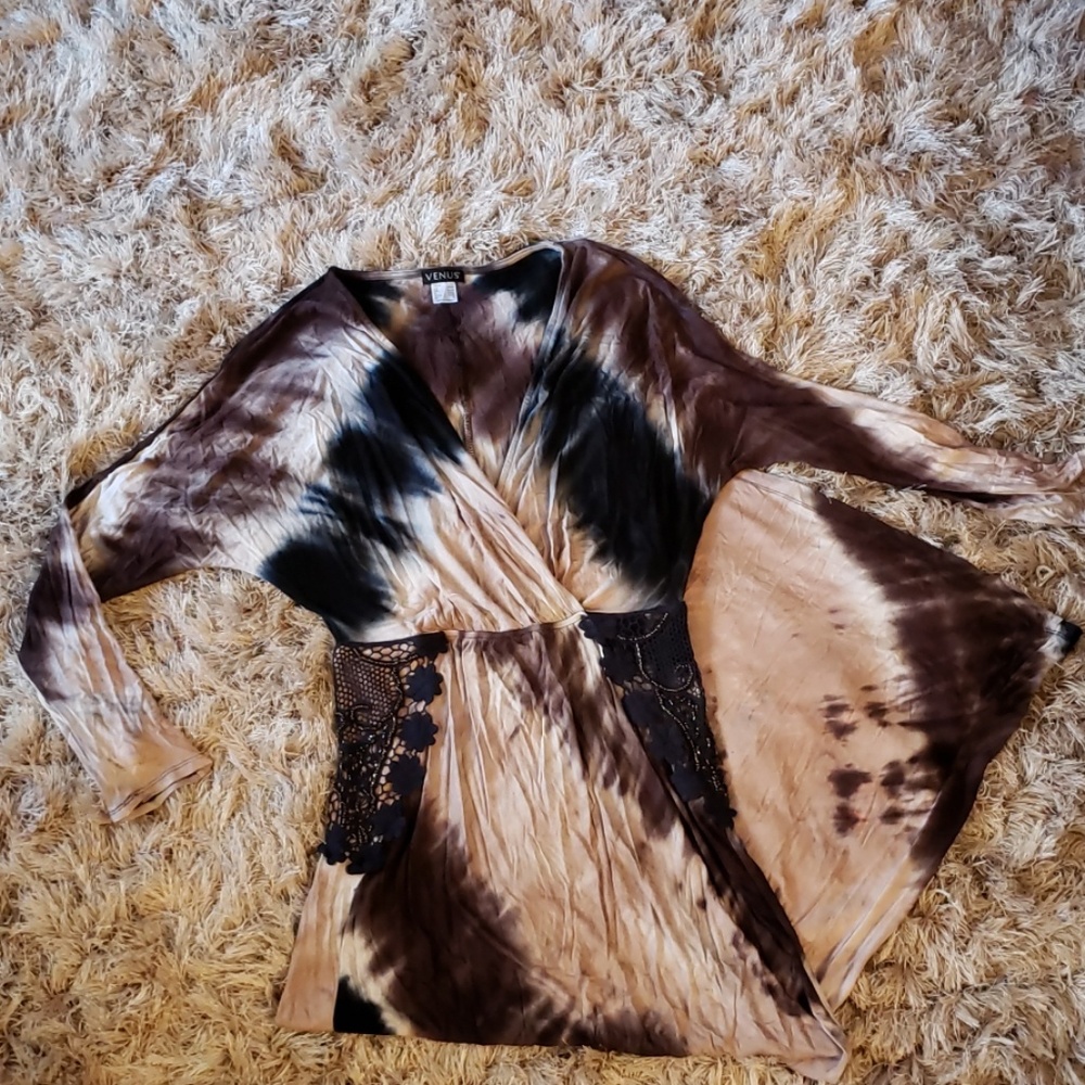 VENUS Brown and Black Maxi Dress